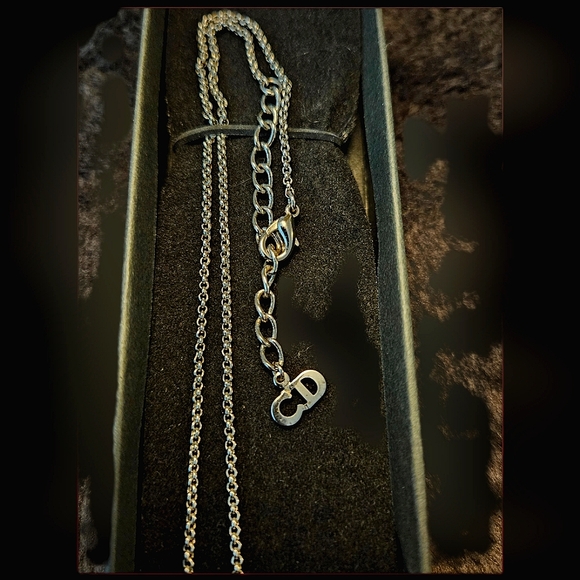 DIOR SILVER CD DICE NECKLACE AUTHENTIC COA AVAILABLE IN CLOSET - Picture 2 of 3